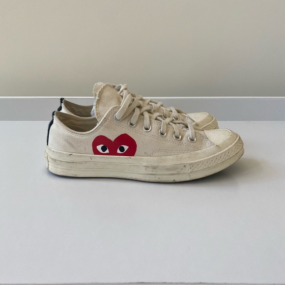 Converse Chuck 70 Low x Comme des Garcons Play White Red Mens Size 8 Cdg - Picture 3 of 9